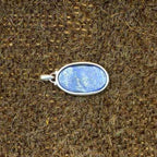Lapis Lazuli Cabochon 925 Silver Boho Pendant Necklace