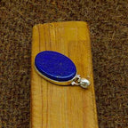 Lapis Lazuli Cabochon 925 Silver Boho Pendant Necklace