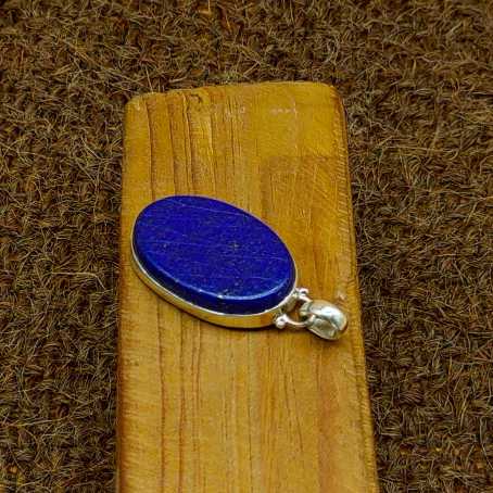 Lapis Lazuli Cabochon 925 Silver Boho Pendant Necklace