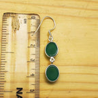 Natural Rainbow Green Onyx Oval Shape Gemstone Earring