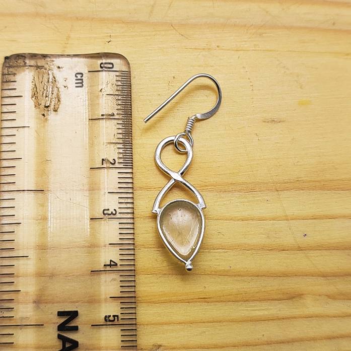 Crystal Teardrop Dangle Earrings in 925 Sterling Silver