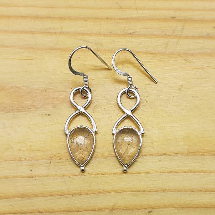 Crystal Teardrop Dangle Earrings in 925 Sterling Silver