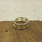 S925 Sterling Silver Small Opal Gemstone Adjustable Bezel Ring