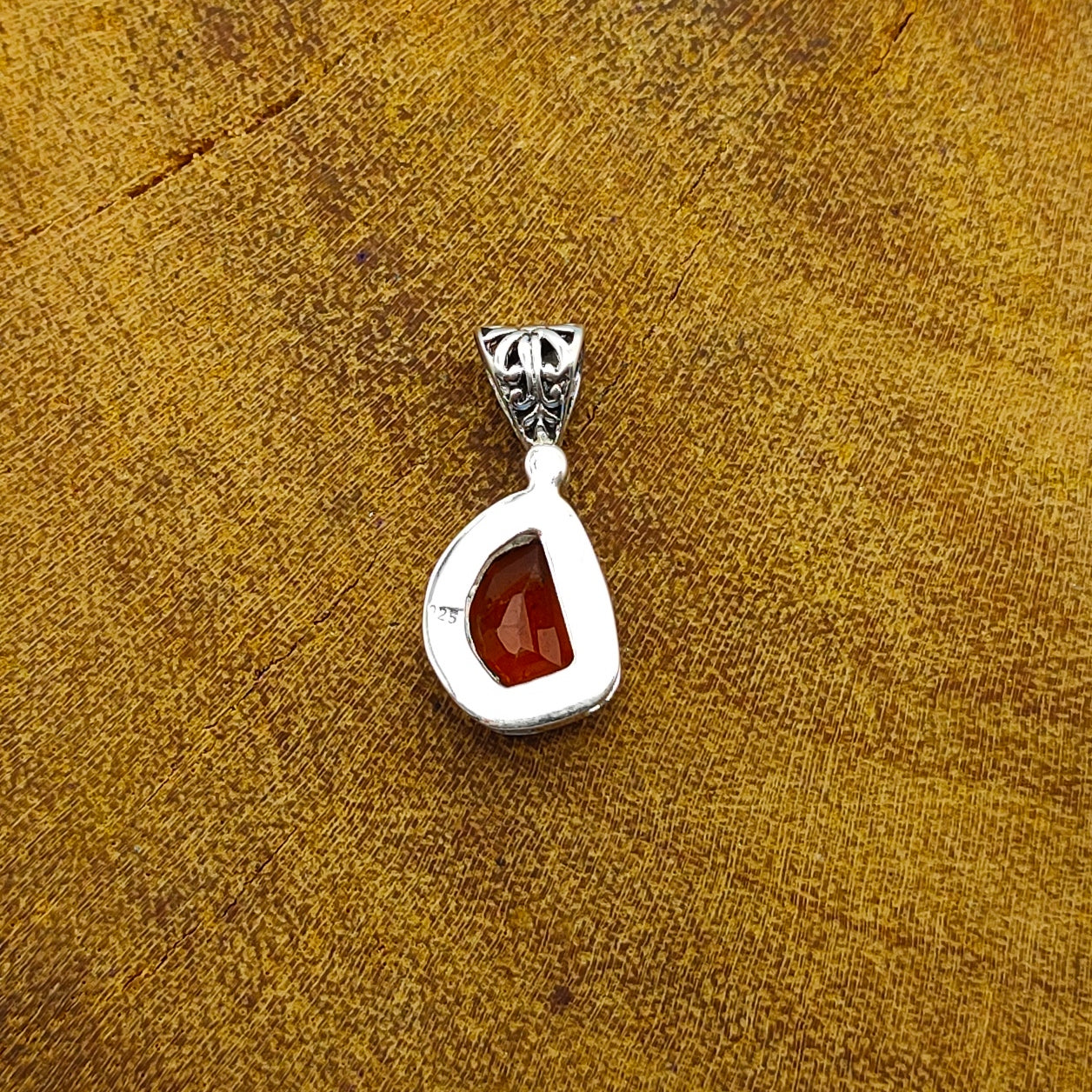 Carnelian Nepali Bohemian Handmade Silver Pendant