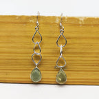 925 Silver Prehnite Dangle Earrings – Statement Gemstone Jewelry