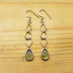 925 Silver Prehnite Dangle Earrings – Statement Gemstone Jewelry