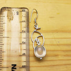 Handmade Crystal Oval Earrings with Filigree Silver Design