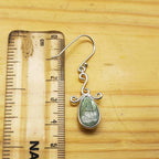 Natural Labradorite Dangle Earrings with Artistic Silver Work
