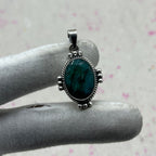 Dyed Emerald 925 Sterling Silver Handmade Pendant | Bohemian Tribal Statement Jewelry