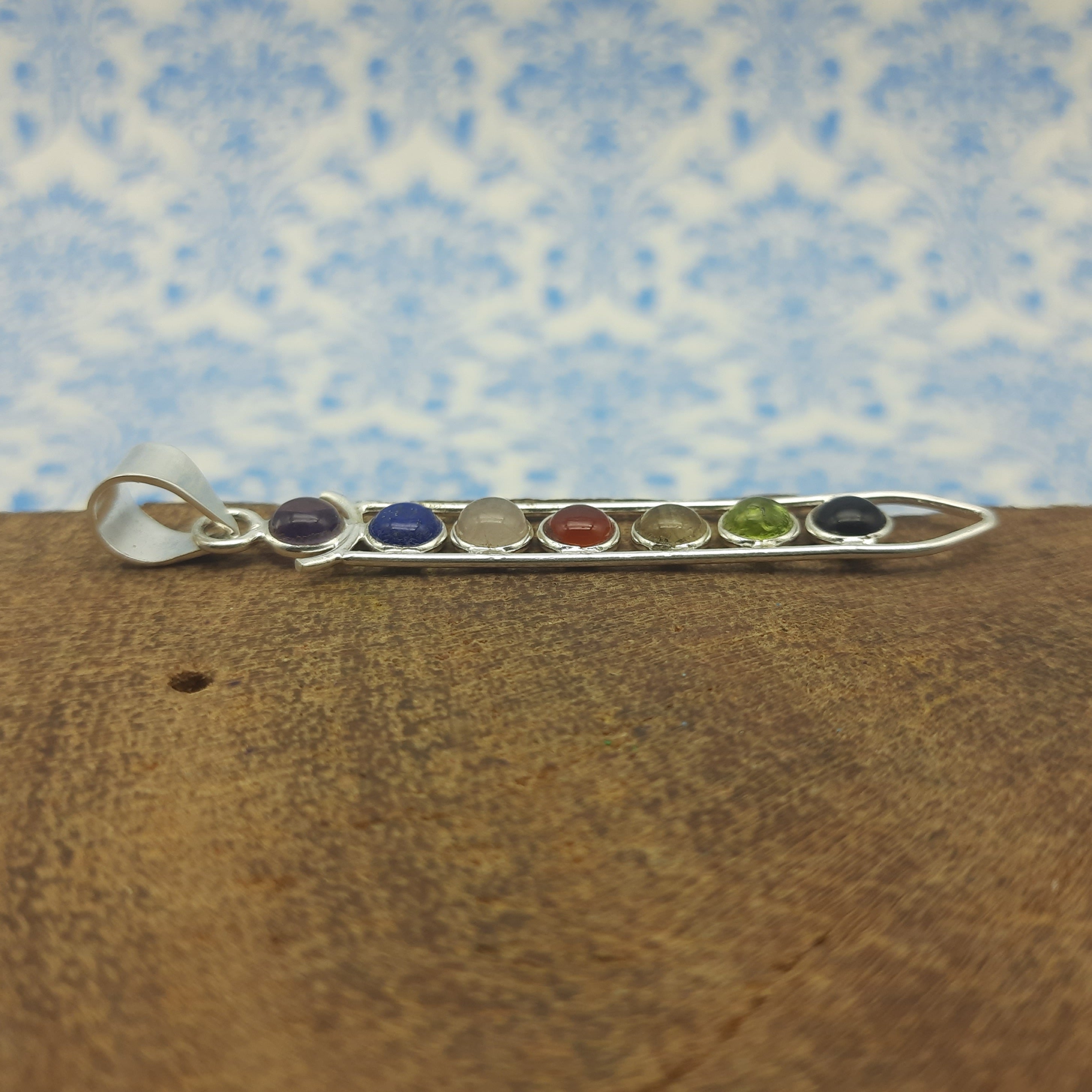 7 Chakra 925 Silver Healing Pendant Necklace