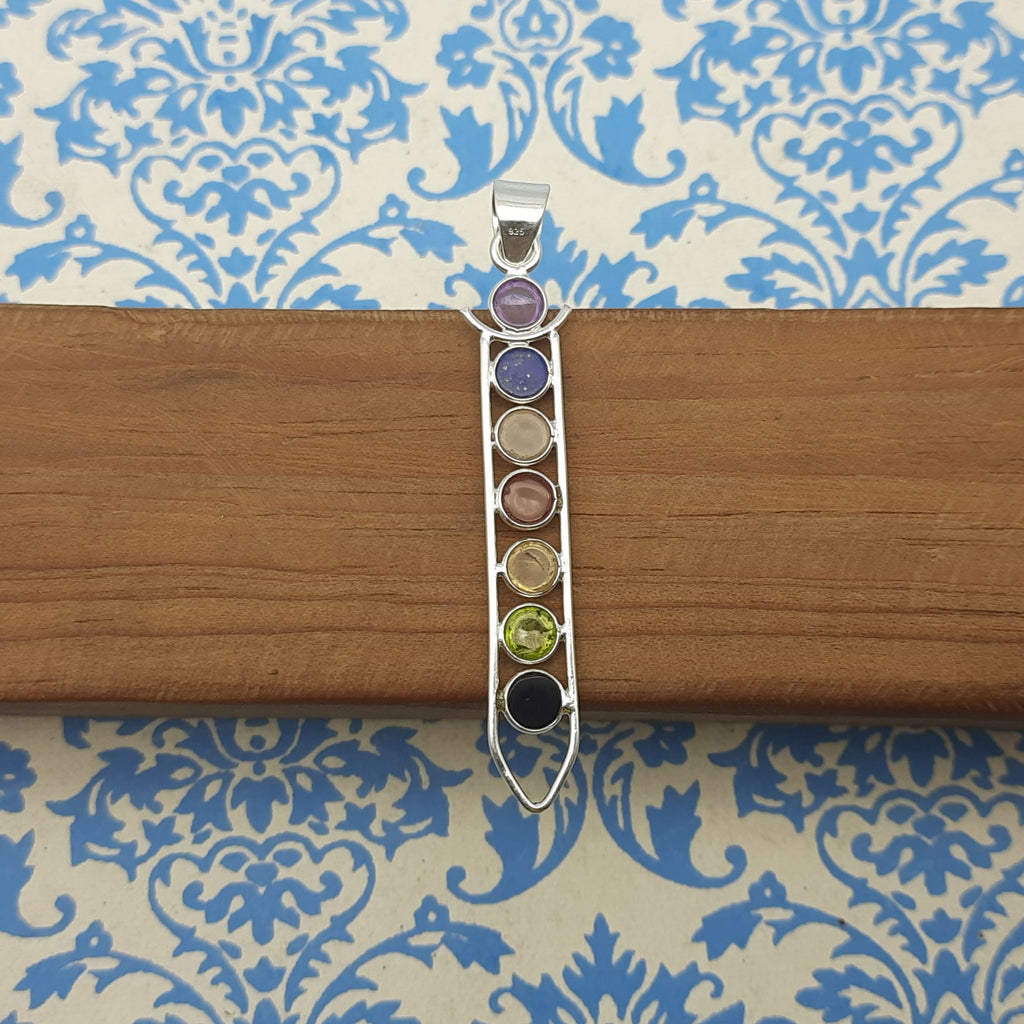 7 Chakra 925 Silver Healing Pendant Necklace