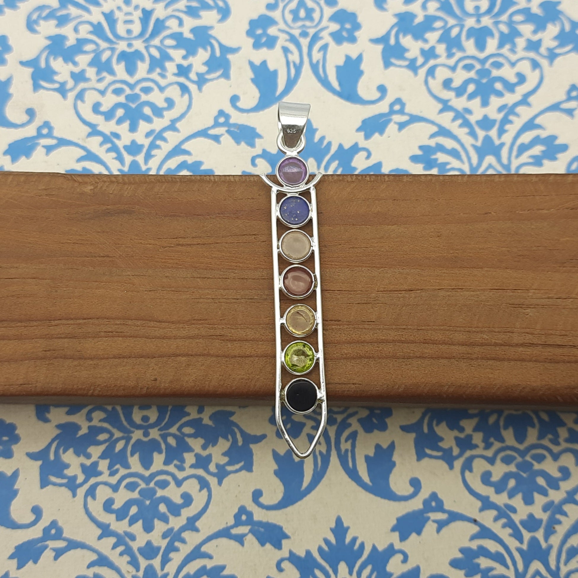 7 Chakra 925 Silver Healing Pendant Necklace