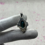 Dyed Emerald 925 Sterling Silver Handmade Pendant | Bohemian Tribal Statement Jewelry