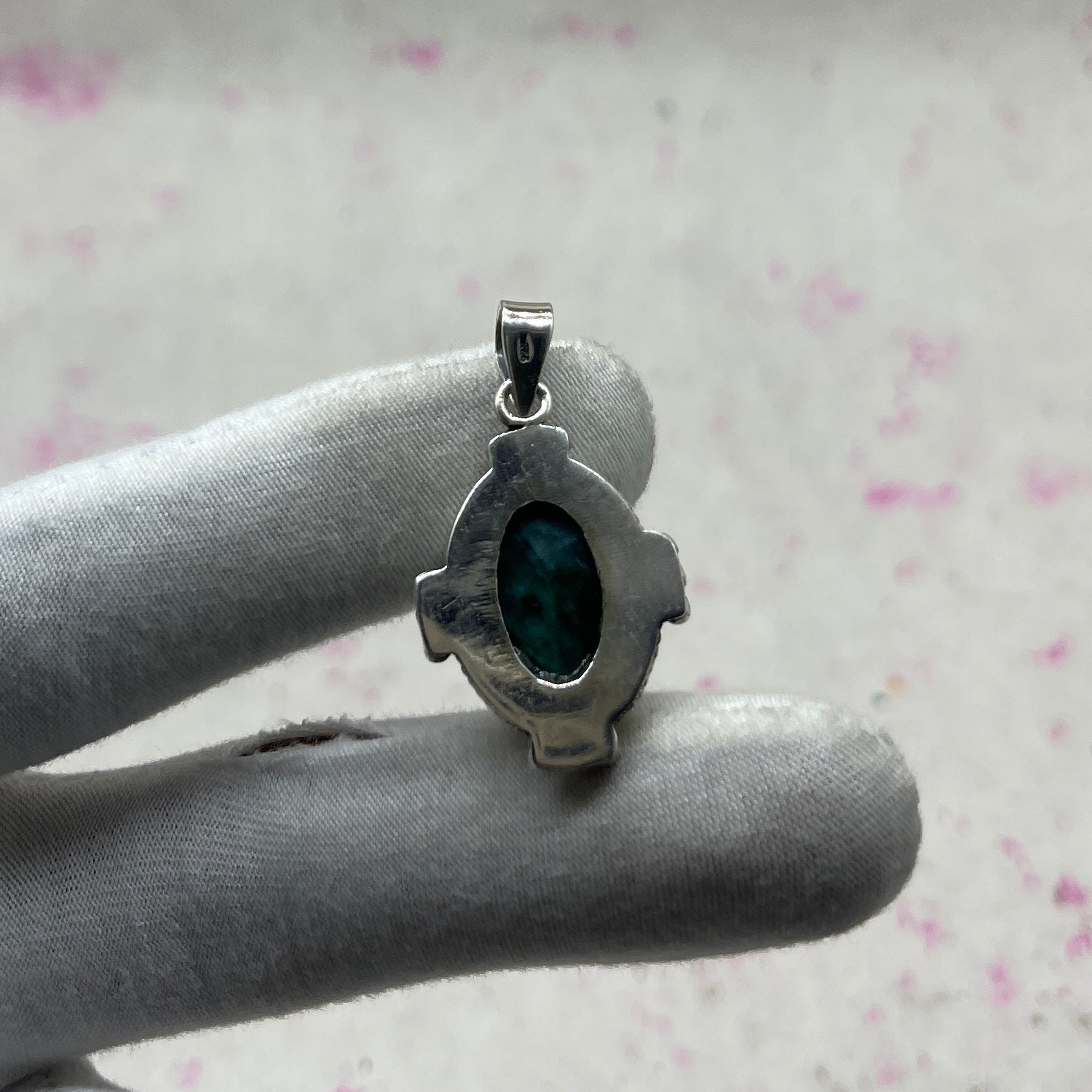 Dyed Emerald 925 Sterling Silver Handmade Pendant | Bohemian Tribal Statement Jewelry