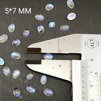 Oval Shape Natural Rainbow Moonstone AAA+ Quality Lot Of 5 PCS