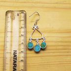 925 Silver Turquoise Earrings with Filigree Silver Design