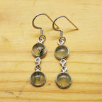 Handcrafted Prehnite Oval  Earrings – Sterling Silver Jewelry