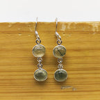 Handcrafted Prehnite Oval  Earrings – Sterling Silver Jewelry