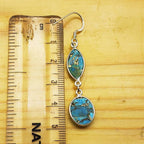 Elegant Turquoise Two-Tier Dangle Earrings in Sterling Silver