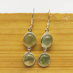Statement Prehnite Dangle Earrings – Sterling Silver