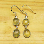 Statement Prehnite Dangle Earrings – Sterling Silver