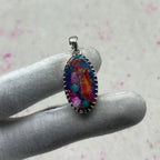 Spiny Oyster Turquoise 925 Sterling Silver Handmade Pendant | Native Artisan Boho Jewelry