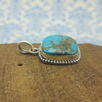 Mohave Turquoise Cushion 925 Silver Nepali Pendant