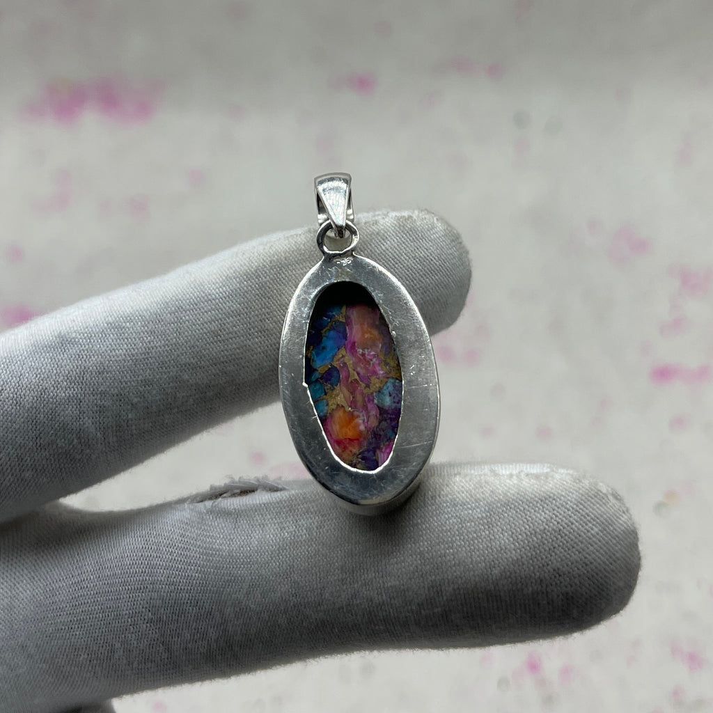 Spiny Oyster Turquoise 925 Sterling Silver Handmade Pendant | Native Artisan Boho Jewelry