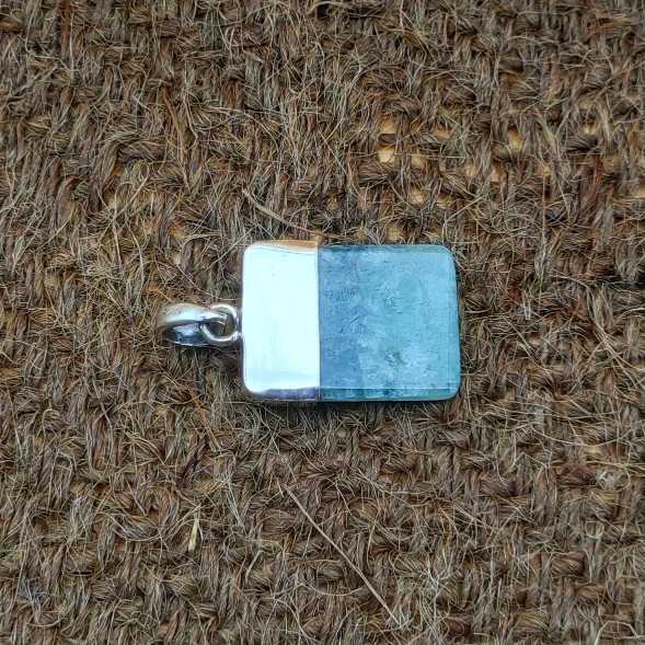 Amazonite Rectangle 925 Silver Cap Design Boho Necklace