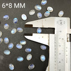 Oval Shape Natural Rainbow Moonstone AAA+ Quality Lot Of 5 PCS