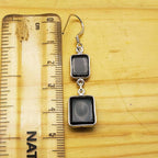 925 Sterling Silver Square Shape Black Onyx Gemstone Earring Jewelry