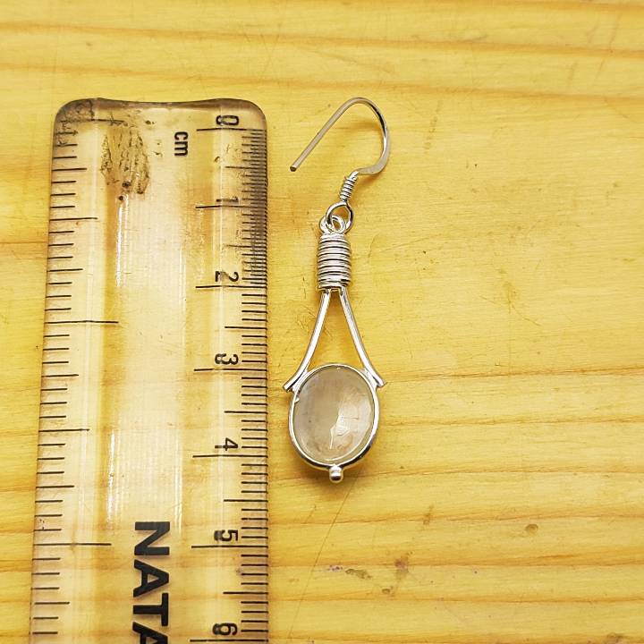 Minimal Yet Elegant Moonstone Oval Earrings in Sterling Silver