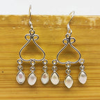 925 Sterling Silver Natural Pear Marquise Shape Gemstone Earring