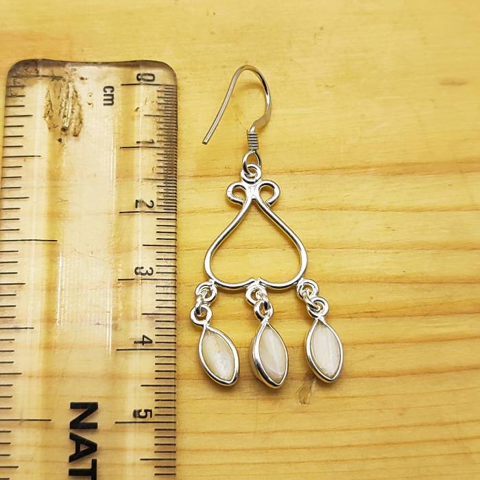 925 Sterling Silver Natural Pear Marquise Shape Gemstone Earring