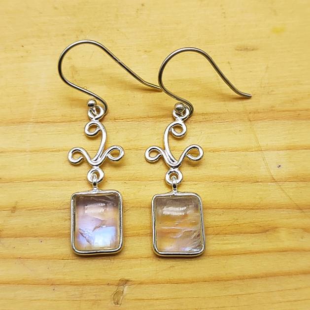 Artisan Silver Earrings Moonstone – Elegant Silver Jewelry