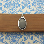 Black Onyx Oval 925 Silver Elegant Pendant