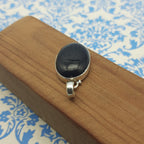Black Onyx Oval 925 Silver Elegant Pendant