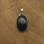 Black Onyx Oval 925 Silver Elegant Pendant