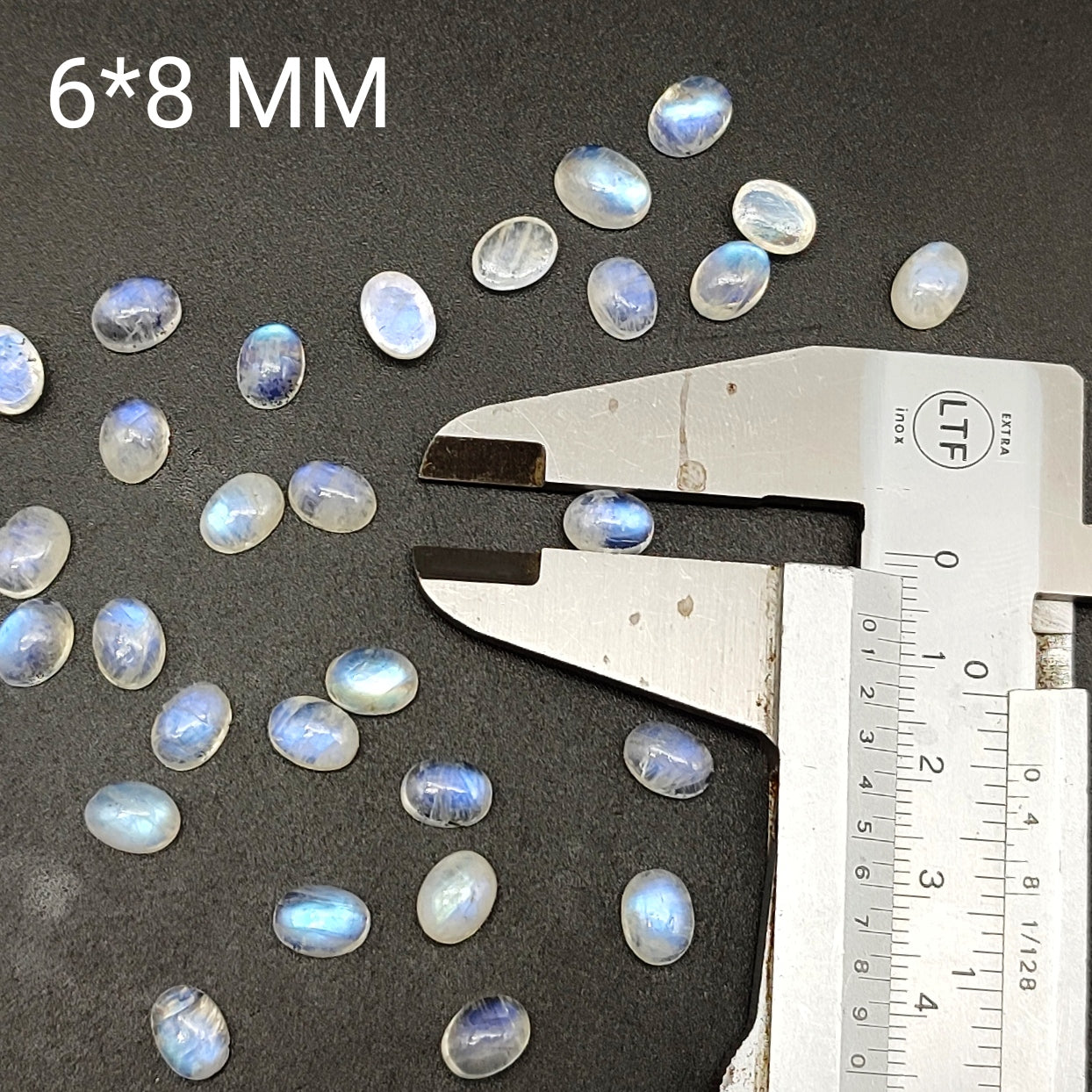 Oval Shape Natural Rainbow Moonstone AAA+ Quality Lot Of 5 PCS