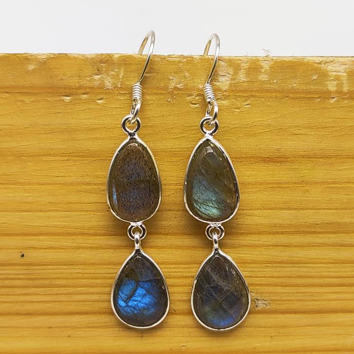 Drop Labradorite 925 Sterling Silver Earring