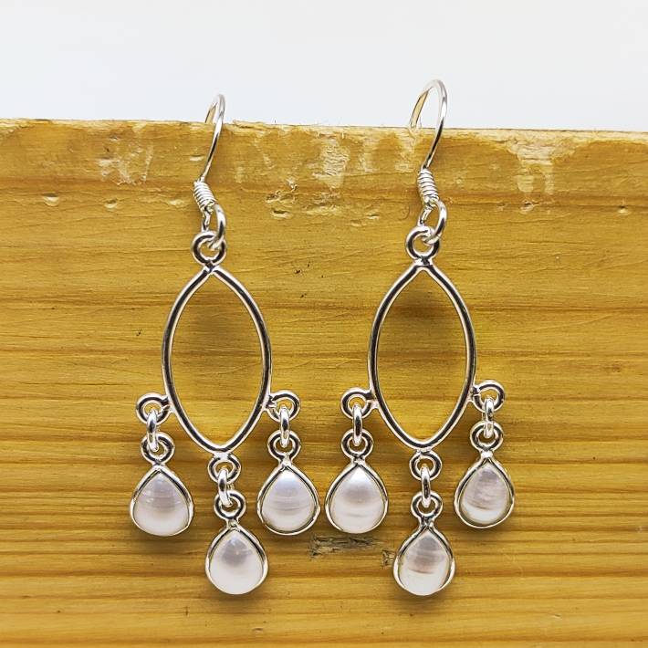 Handcrafted Pearl Drop Shape Earrings – Natural Gemstone Earring