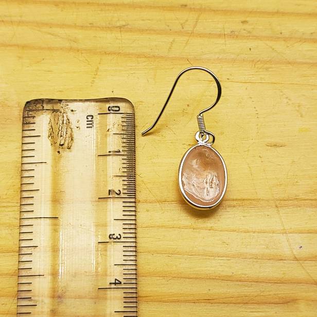 Dainty Oval Rose Quartz Earrings – 925 Silver Gemstone Jewelry