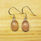 Dainty Oval Rose Quartz Earrings – 925 Silver Gemstone Jewelry