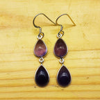 925 Sterling Silver Amethyst Drop Earrings – Minimal Gemstone Dangle