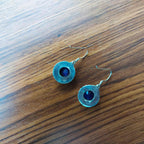 Classic Round Dyed Sapphire Gemstone Sterling Silver Earrings