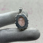Pink Larimar 925 Sterling Silver Handmade Pendant | Soft Tone Boho Statement Pendant