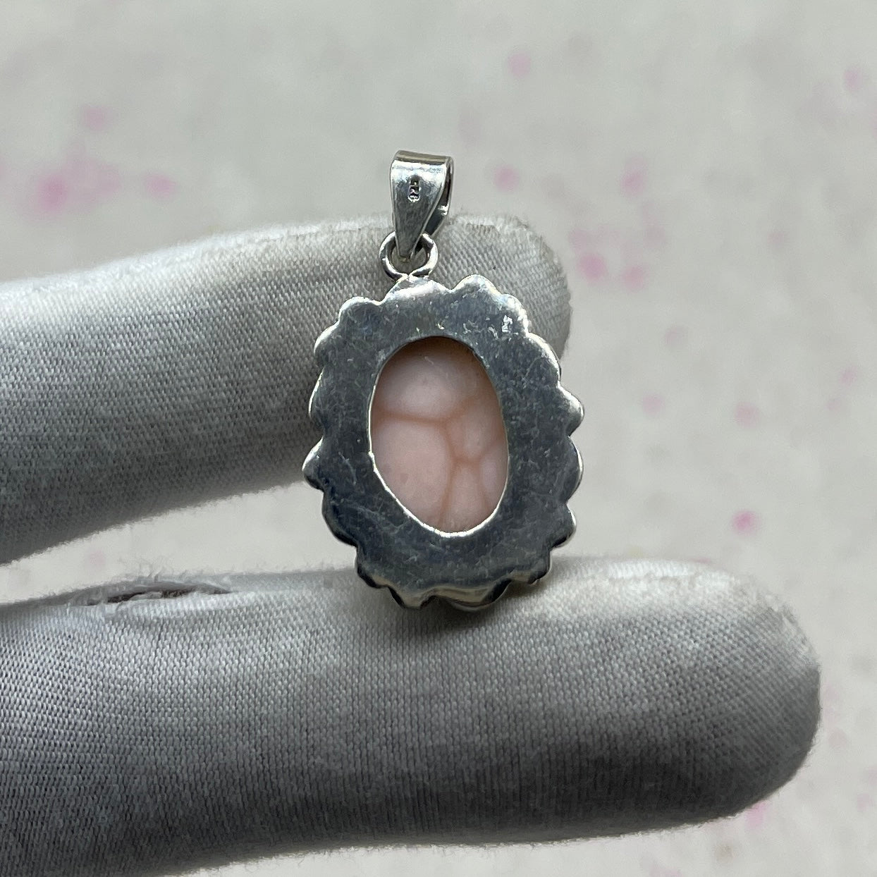 Pink Larimar 925 Sterling Silver Handmade Pendant | Soft Tone Boho Statement Pendant