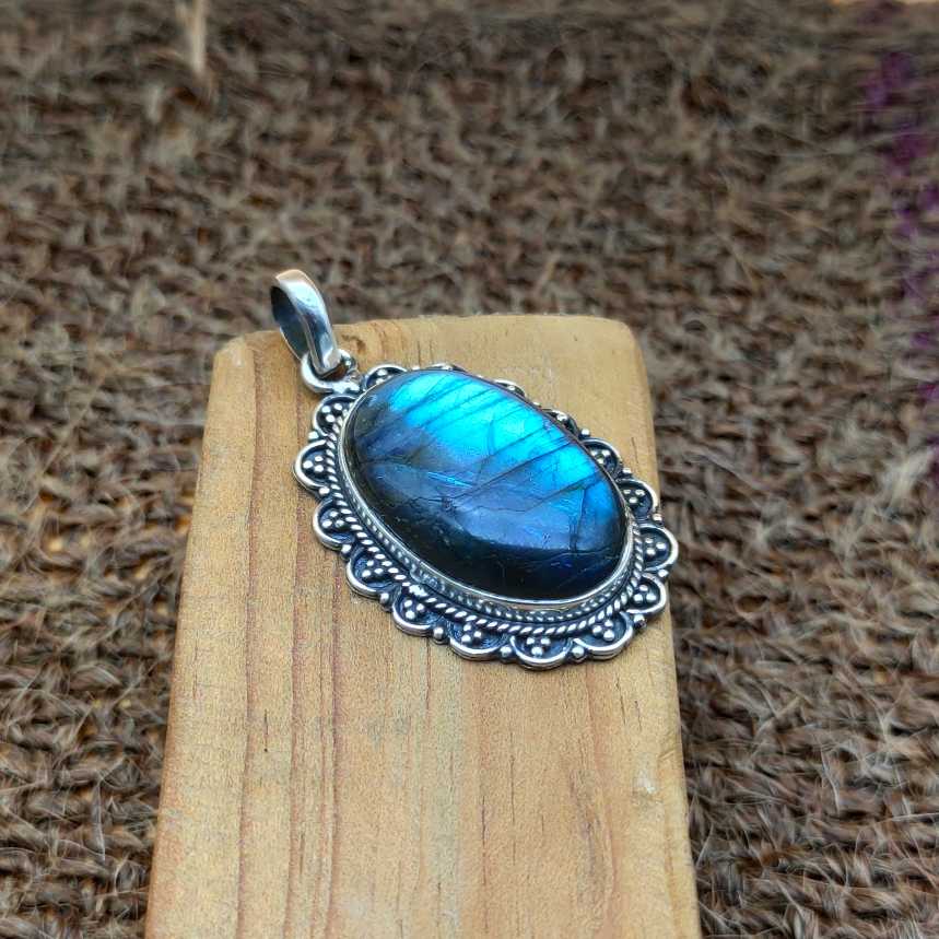 Labradorite 925 Silver Necklace Handmade Gift