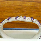 Trible Layer Fine Bezel Work Cabochon Amethyst Gemstone 925 Silver Bracelet