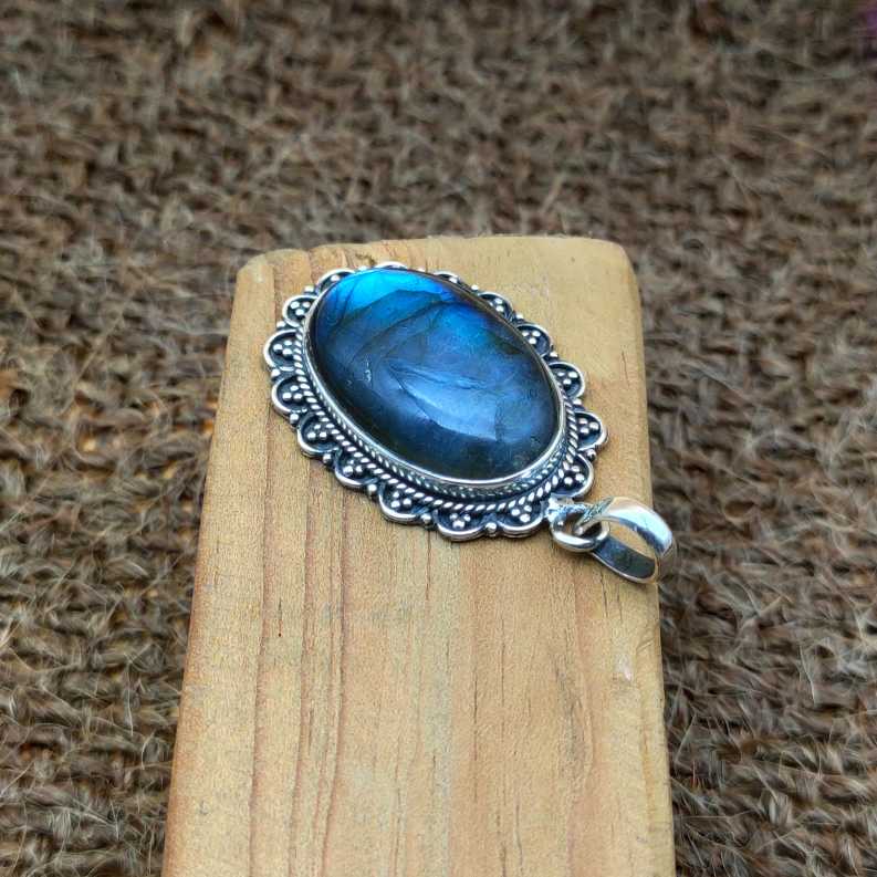 Labradorite 925 Silver Necklace Handmade Gift